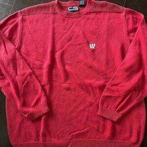 Vintage 90’s Wisconsin Badgers Sweatshirt with “W” Embroidered Logo Size Large